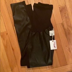 Maternity leather leggings.